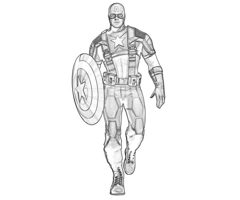 Drawing Captain America Walking Värityskuva