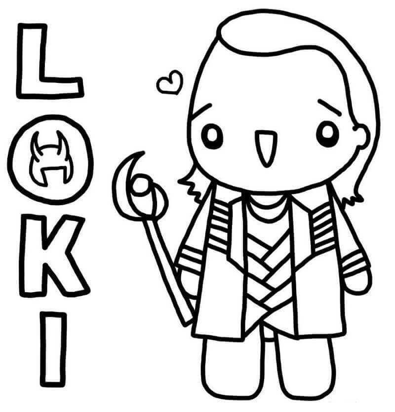 Kawaii Loki Värityskuva