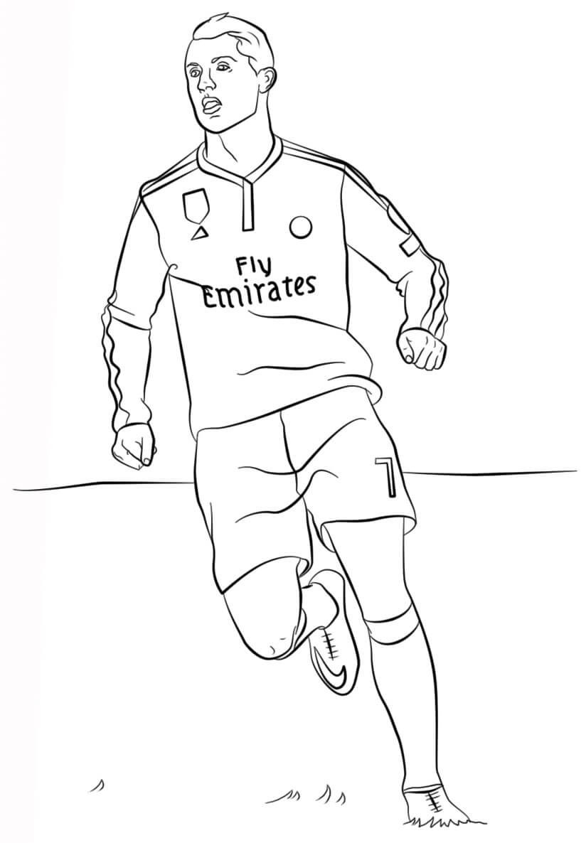 Cristiano Ronaldo juoksemassa Värityskuva