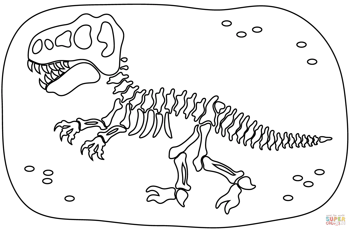 Dinosauruksen fossiili Värityskuva