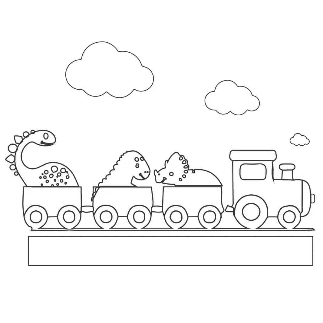 Dinosauruksen juna Värityskuva