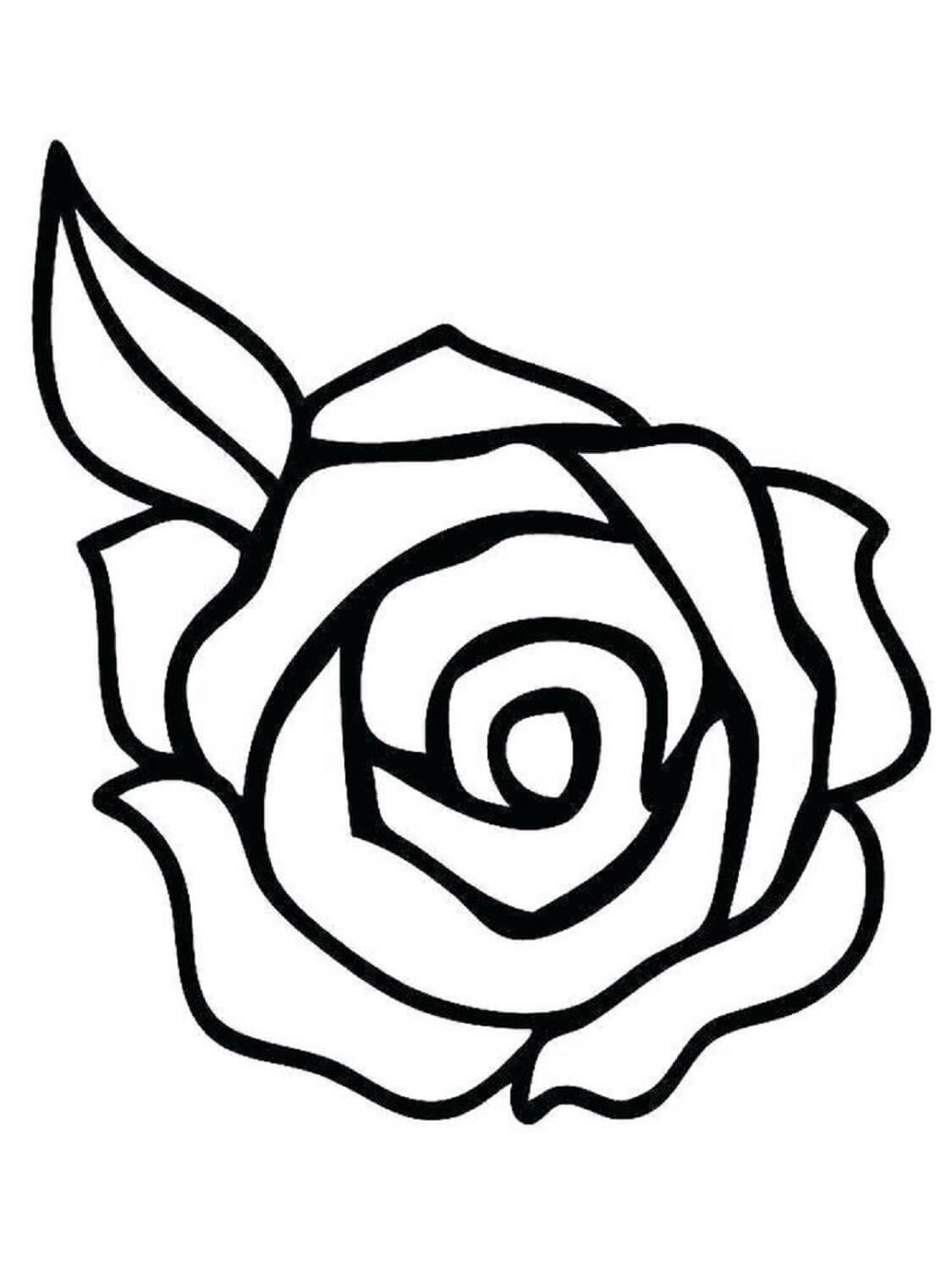 Erittäin yksinkertainen ruusu Värityskuva