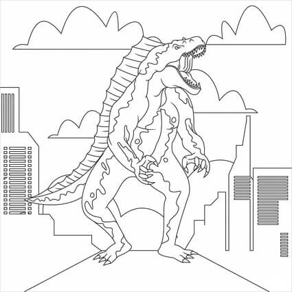 Godzilla kaupungissa Värityskuva