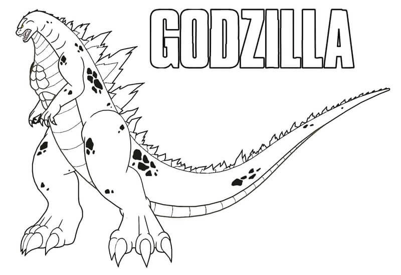 Godzilla yksinkertainen Värityskuva