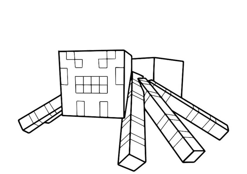 Hämähäkki Minecraftista Värityskuva