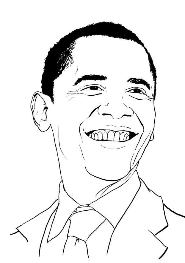 Hauska Obaman pää Värityskuva