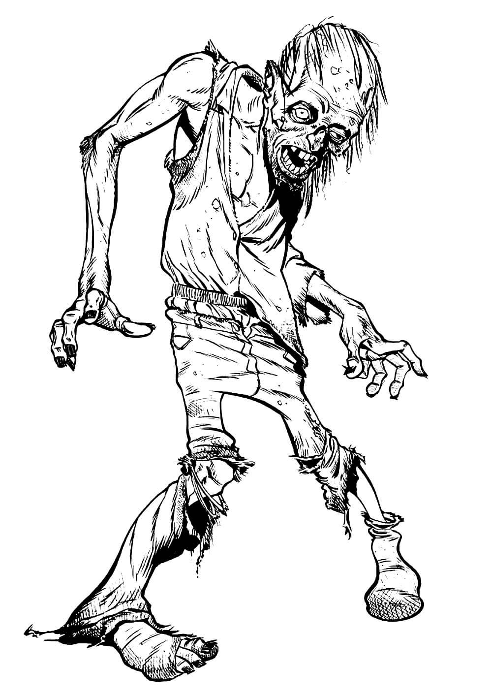 Hirveä zombie Värityskuva