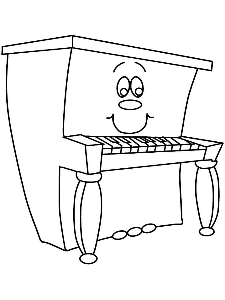 Hymyilevä piano Värityskuva