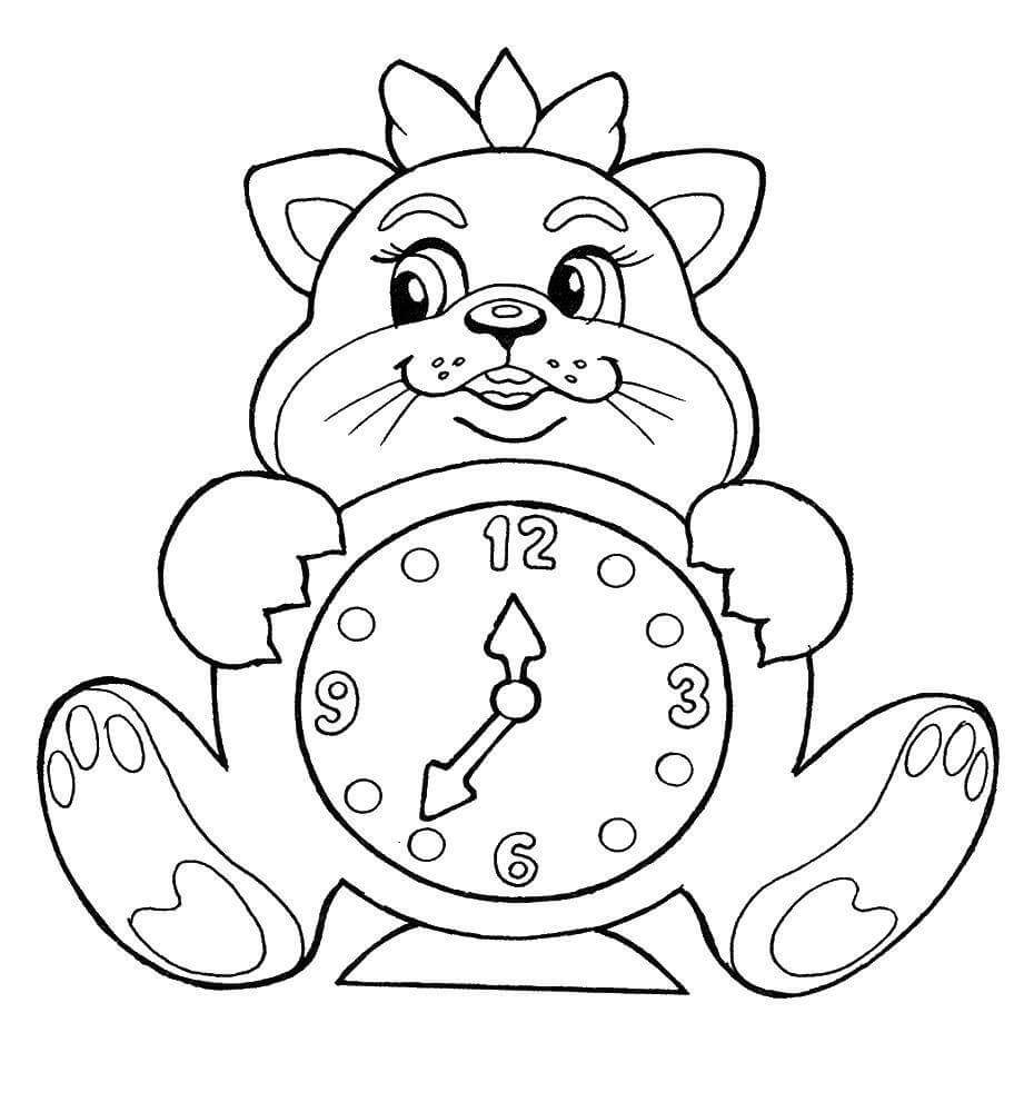 Kissan kello Värityskuva