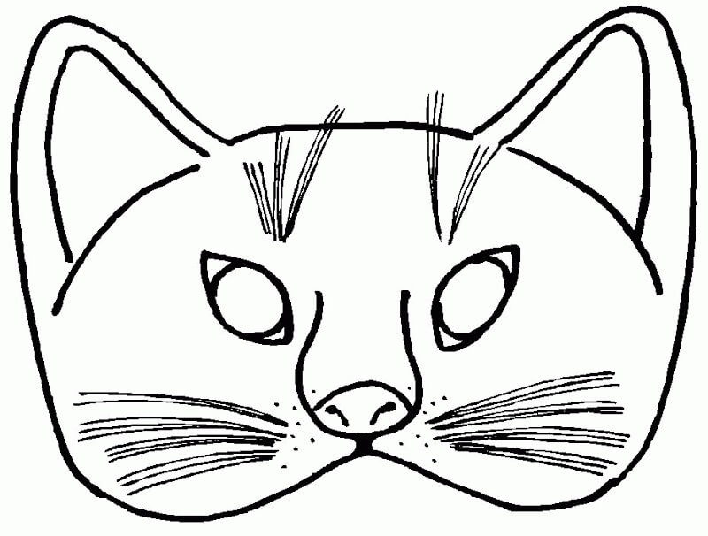 Kissan naamio Piirustus Värityskuva