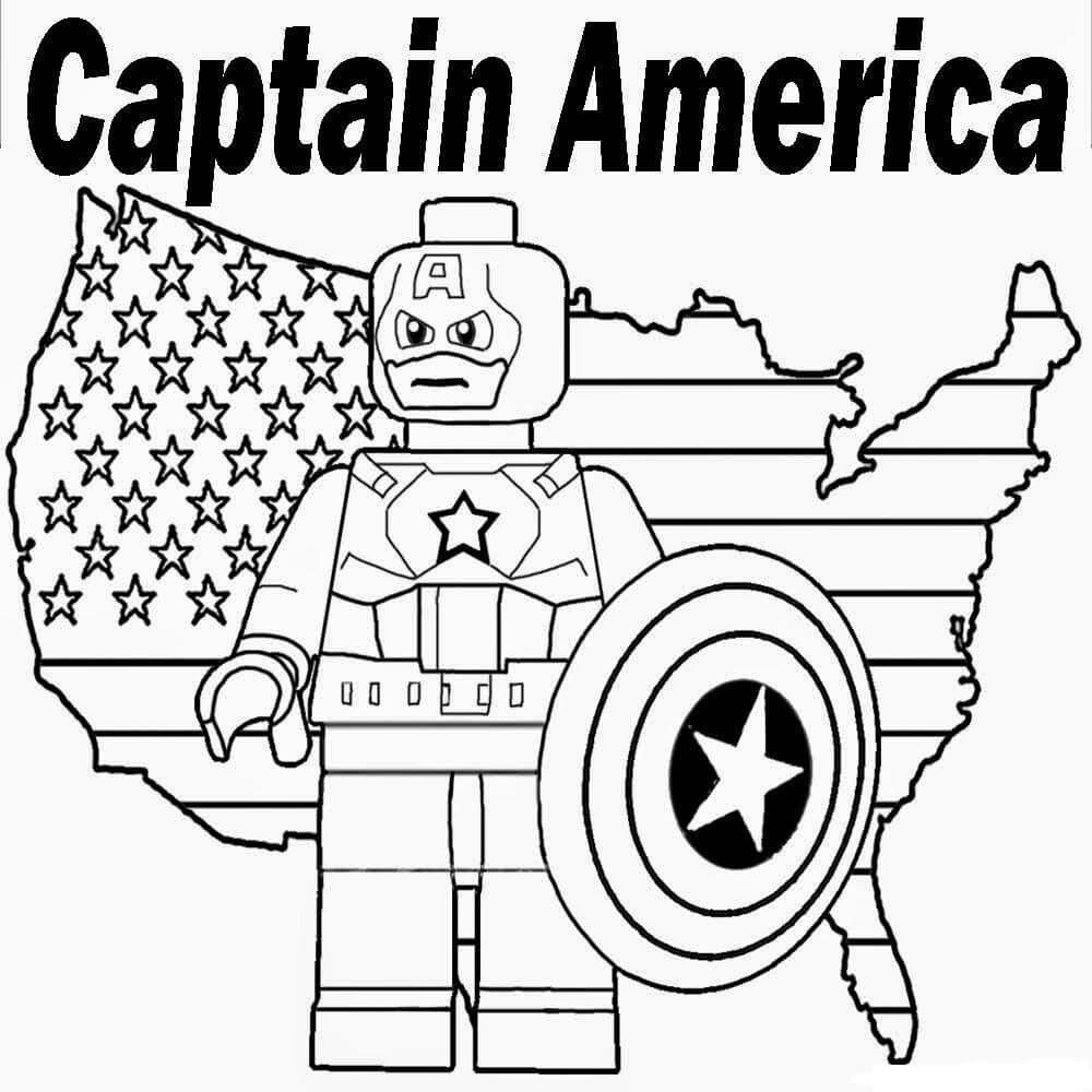 Lego Captain America ja Flag of US Värityskuva