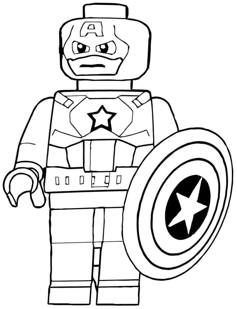 Lego Captain America seisomassa Värityskuva