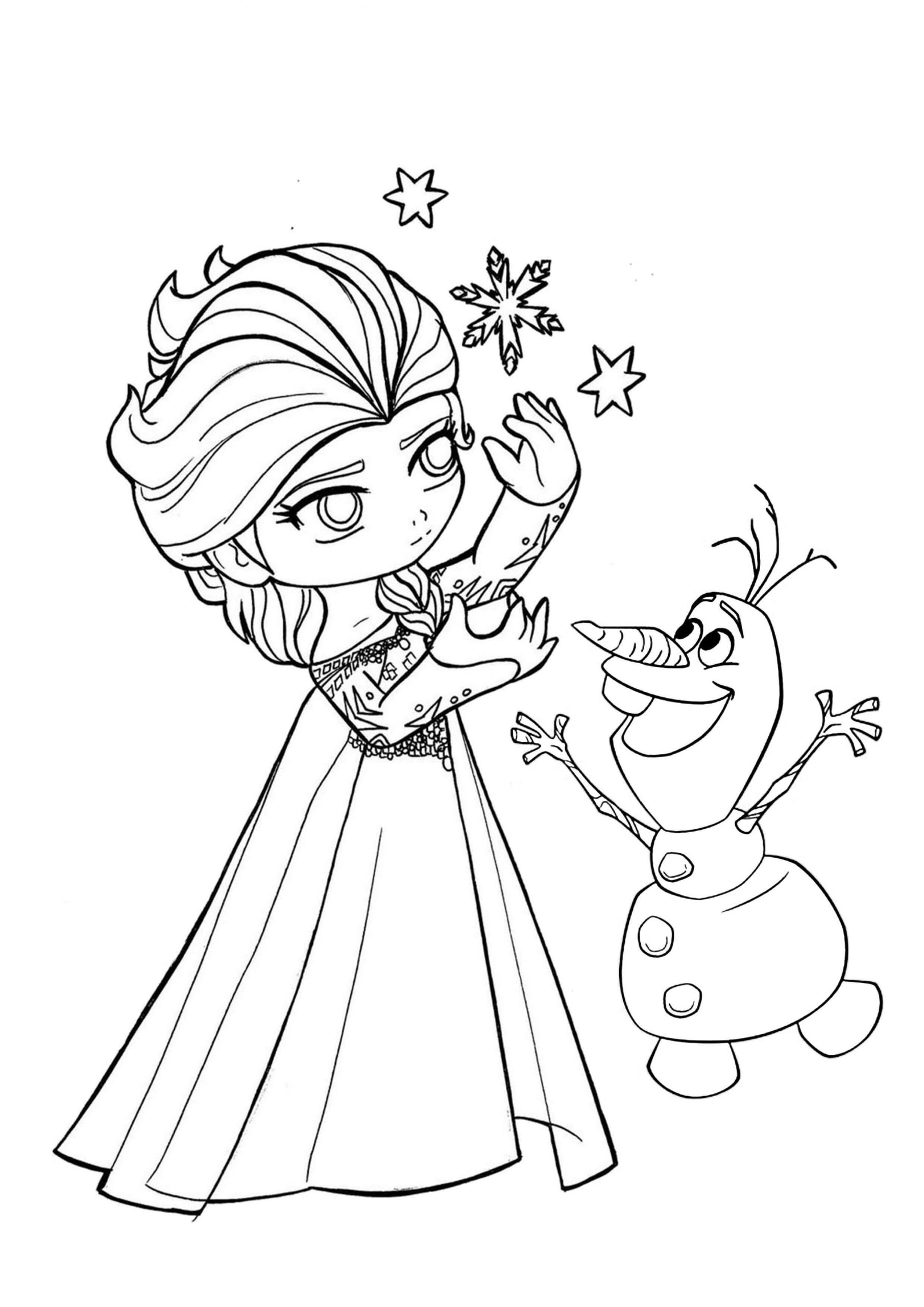 Little Princess Elsa with Olaf Värityskuva