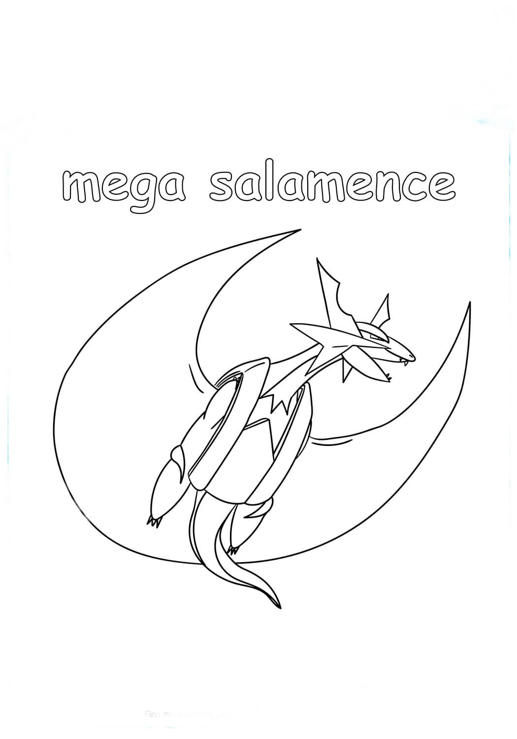 Mega Salamence lentää Värityskuva