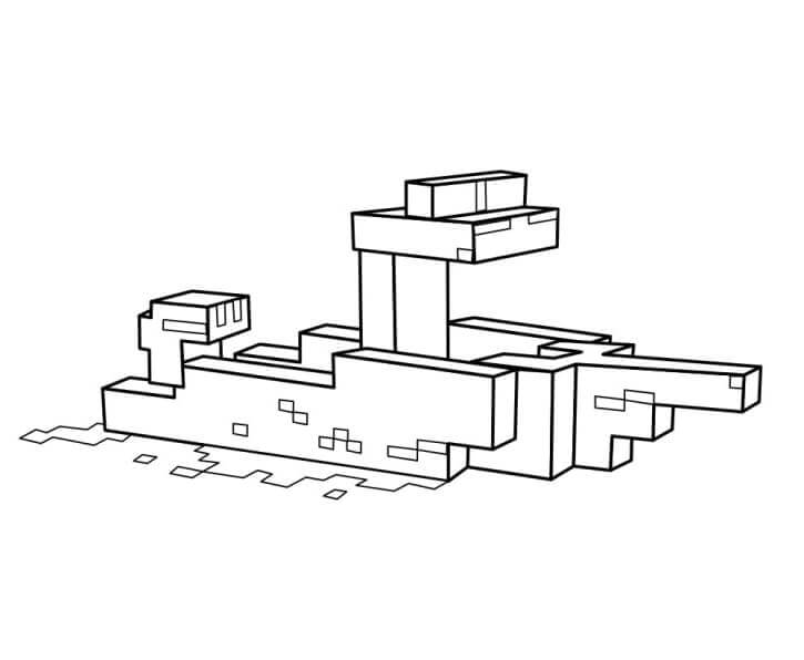 Minecraft Laiva Värityskuva