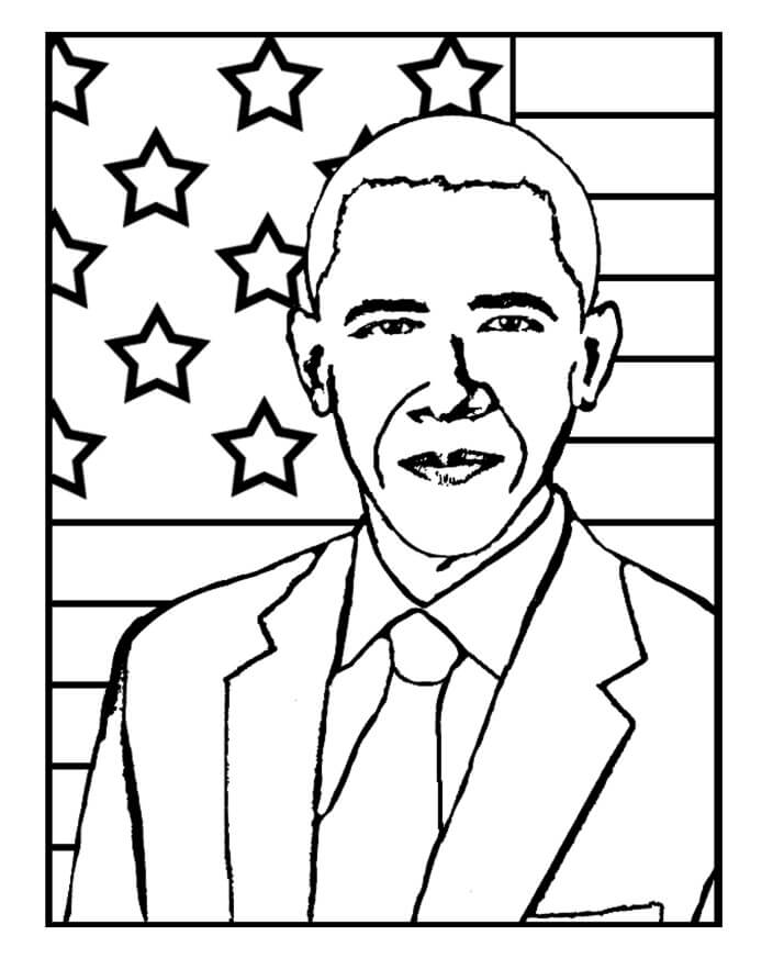 Obaman muotokuva Värityskuva