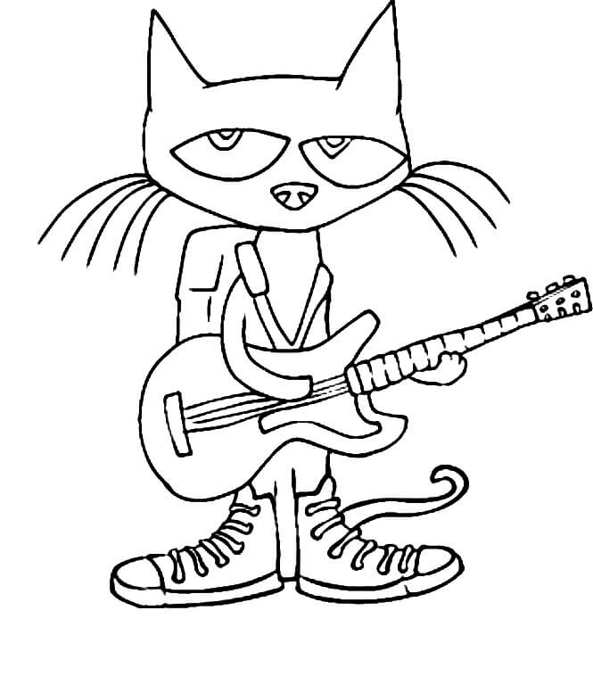 Pete Cat kitaran kanssa Värityskuva