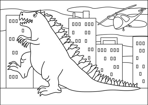 Piirustus Godzilla Värityskuva