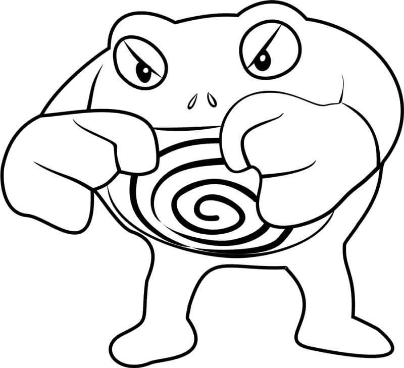 poliwrath coloring page in black and white pokemon