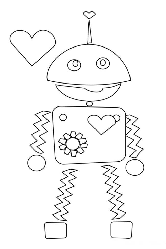 Robotti Valentinessa Värityskuva