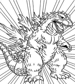 Sarjakuva Godzilla Värityskuva