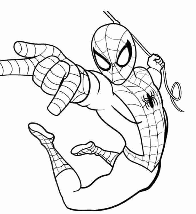 Sarjakuva Spider-Man heiluu Värityskuva