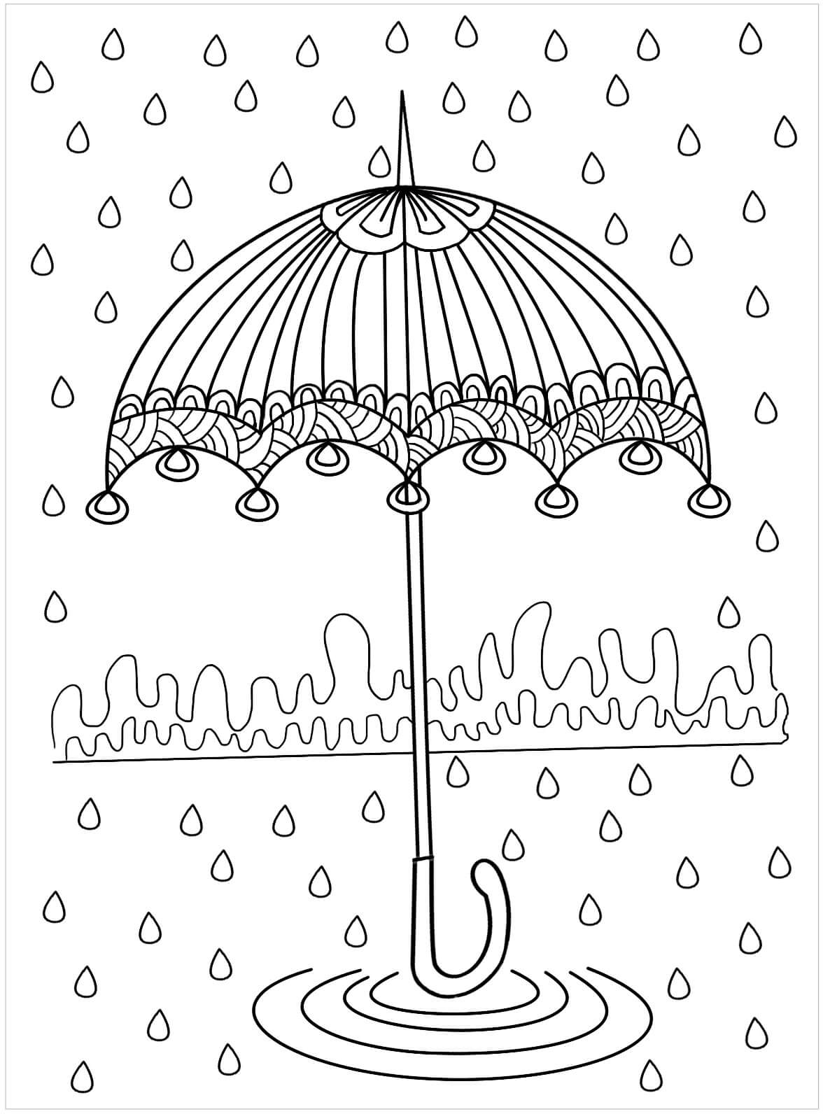 Sateenvarjo on aikuisille Värityskuva