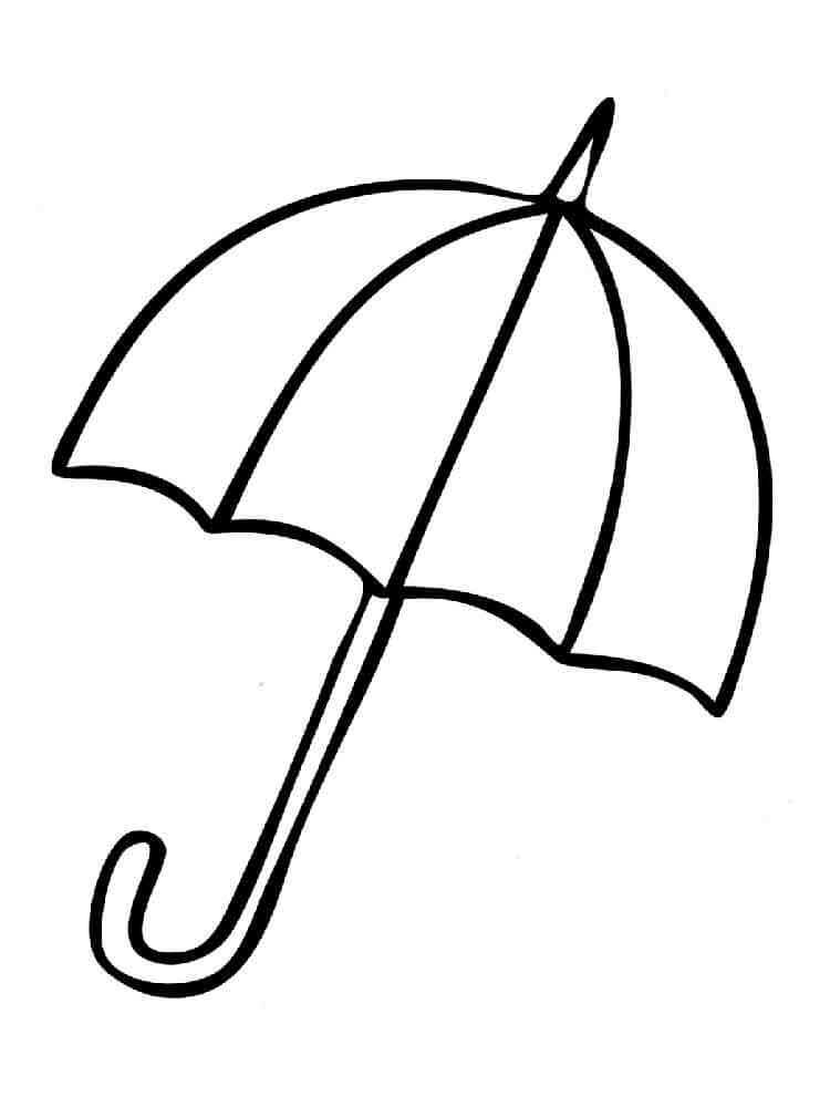 Sateenvarjon piirtäminen Värityskuva