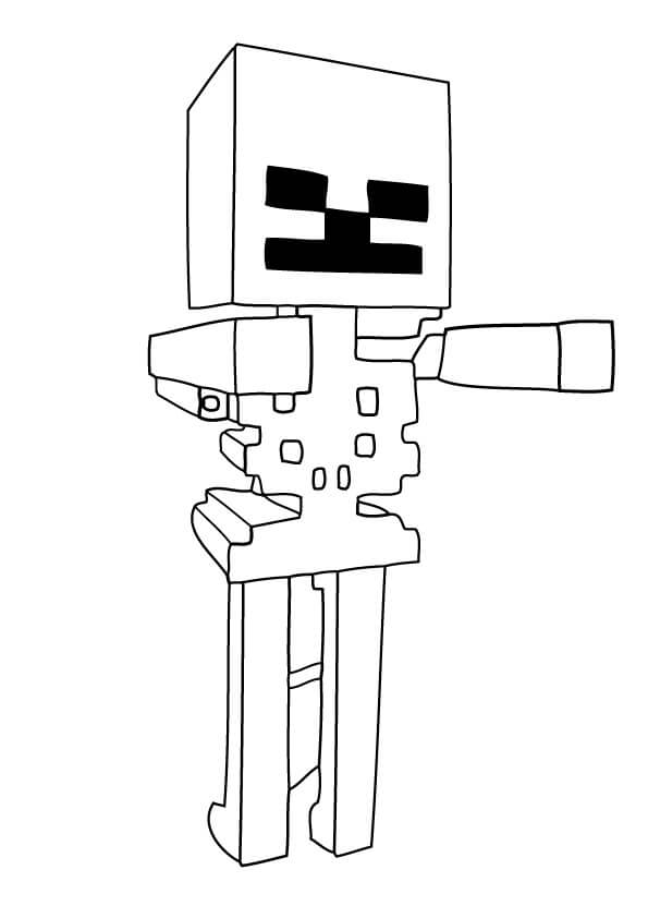 Skeleton Zombie Minecraftissa Värityskuva