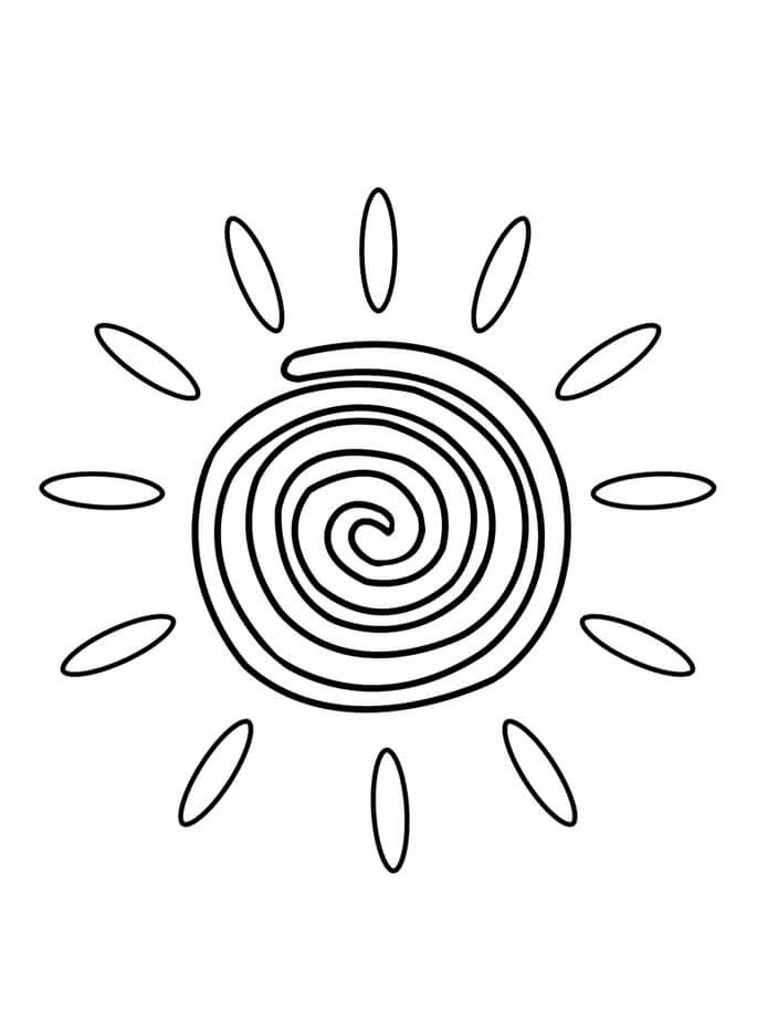 Spiraali aurinko Värityskuva