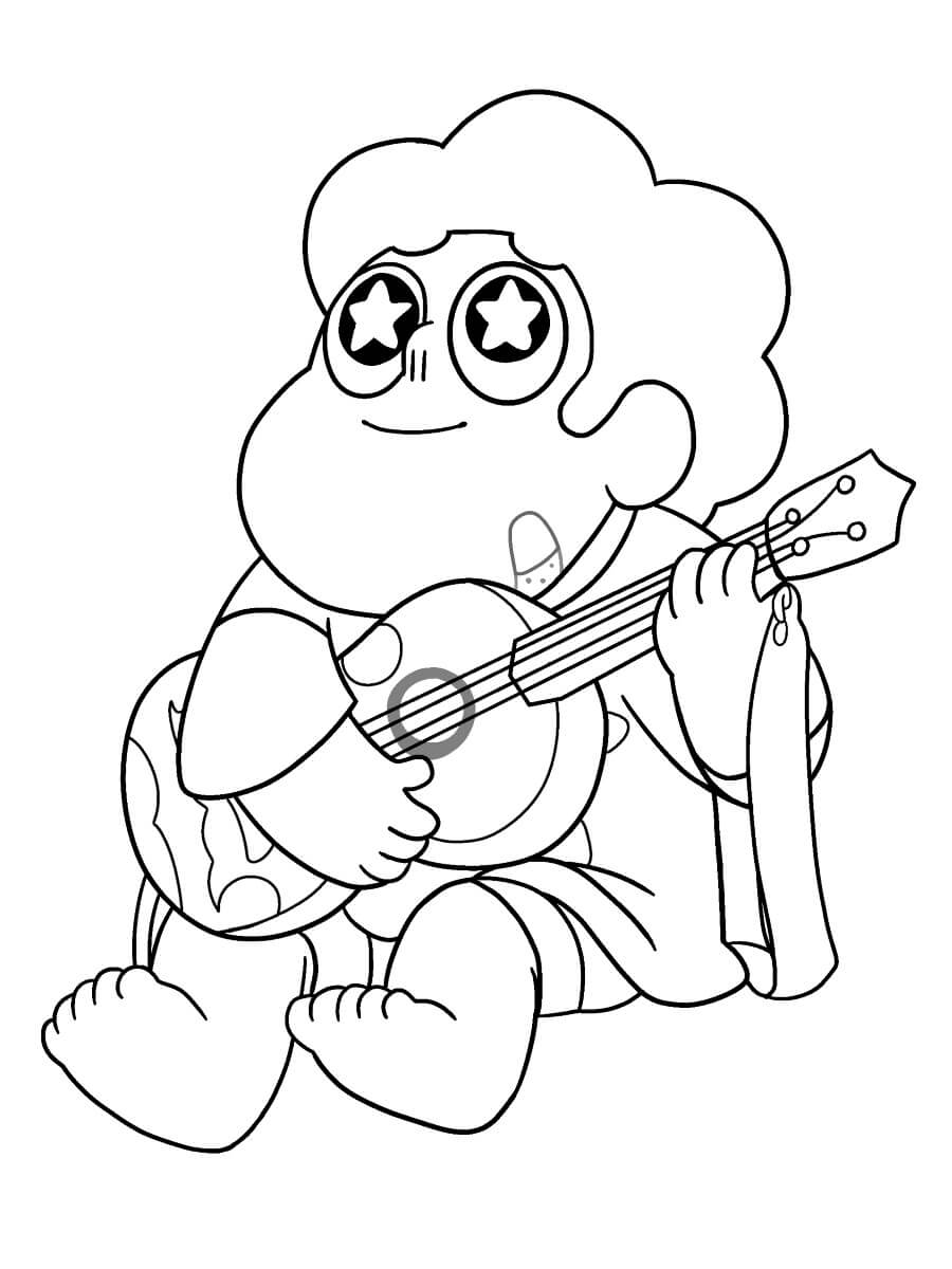 Steven Universe soittaa kitaraa Värityskuva