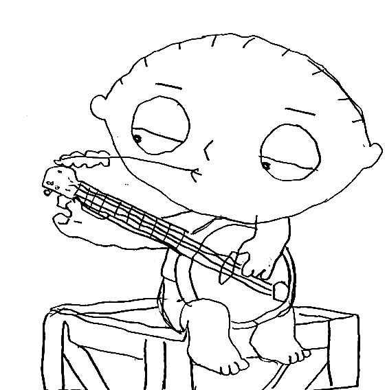Stewie soittaa kitaraa Värityskuva