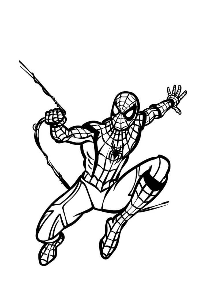 Supersankari Spiderman Värityskuva