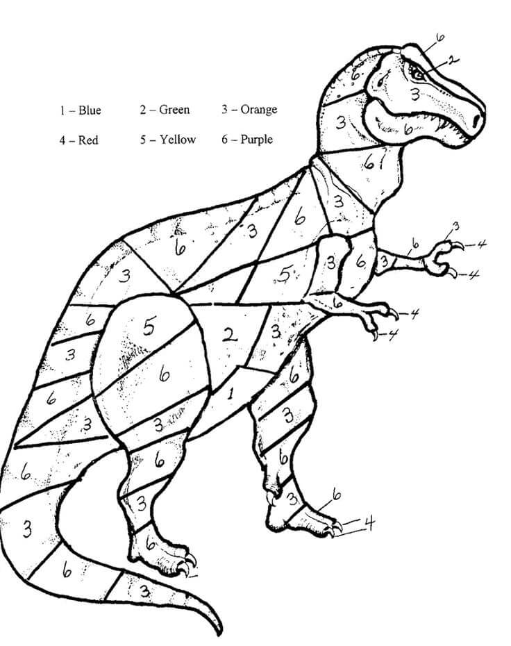 T-Rex värin mukaan Värityskuva