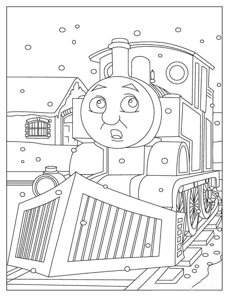 Thomasin juna talvella Värityskuva