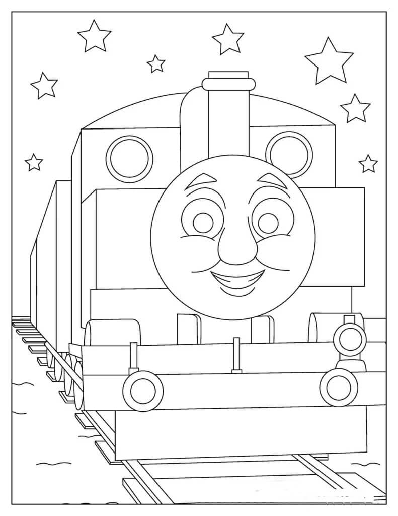 Tuomas juna tähtien kanssa Värityskuva