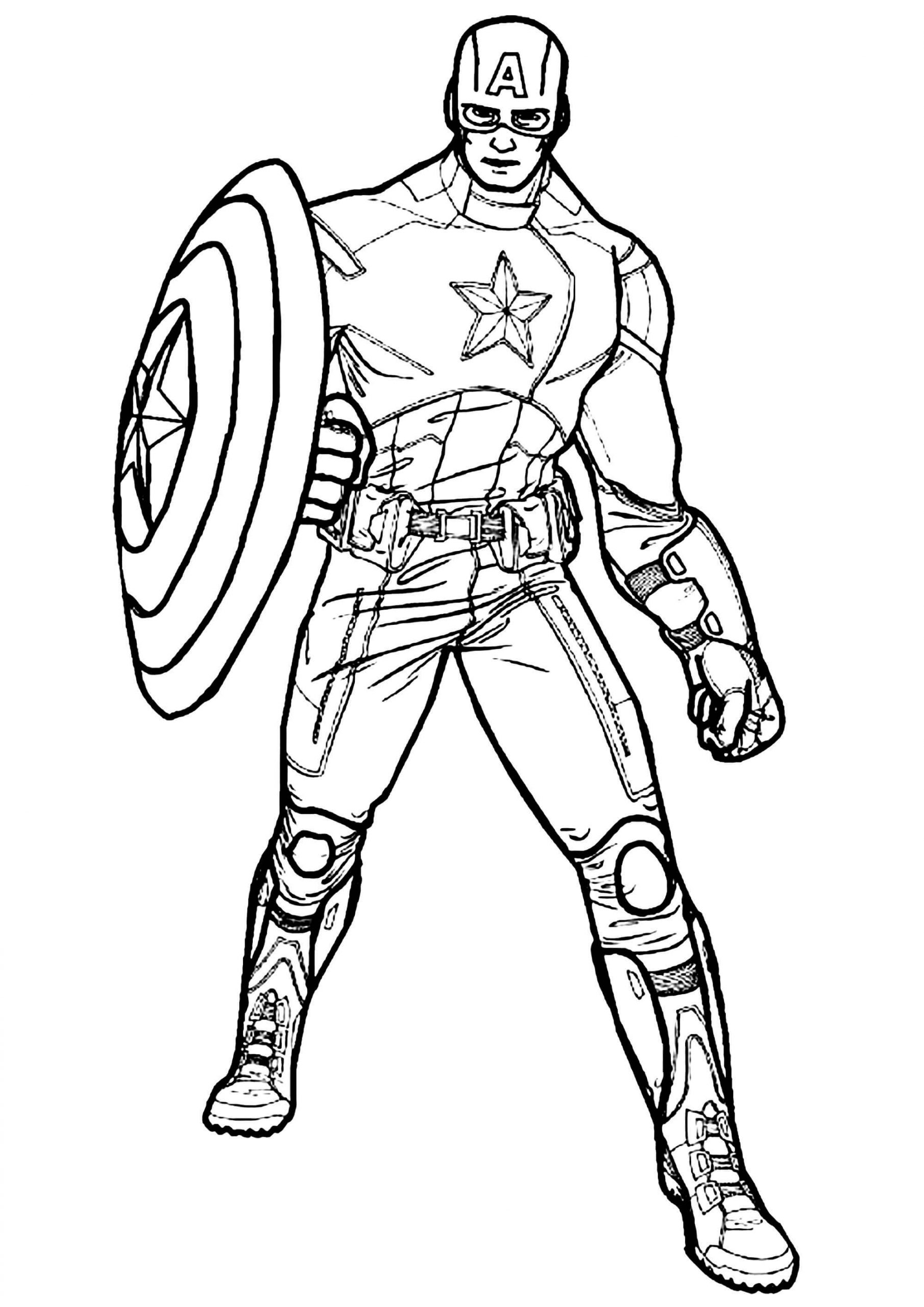 Vahva kapteeni Amerikka Avengersissa Värityskuva