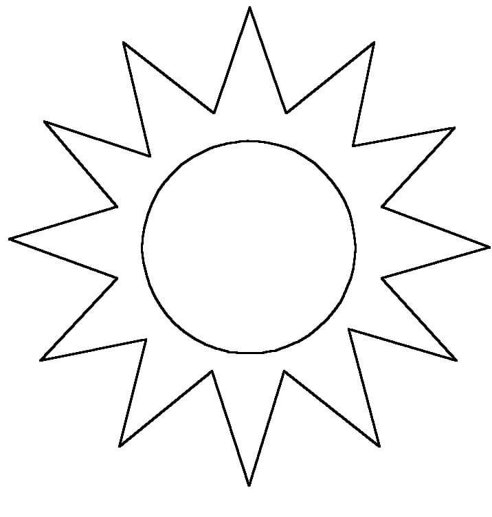 Yksinkertainen aurinko Värityskuva