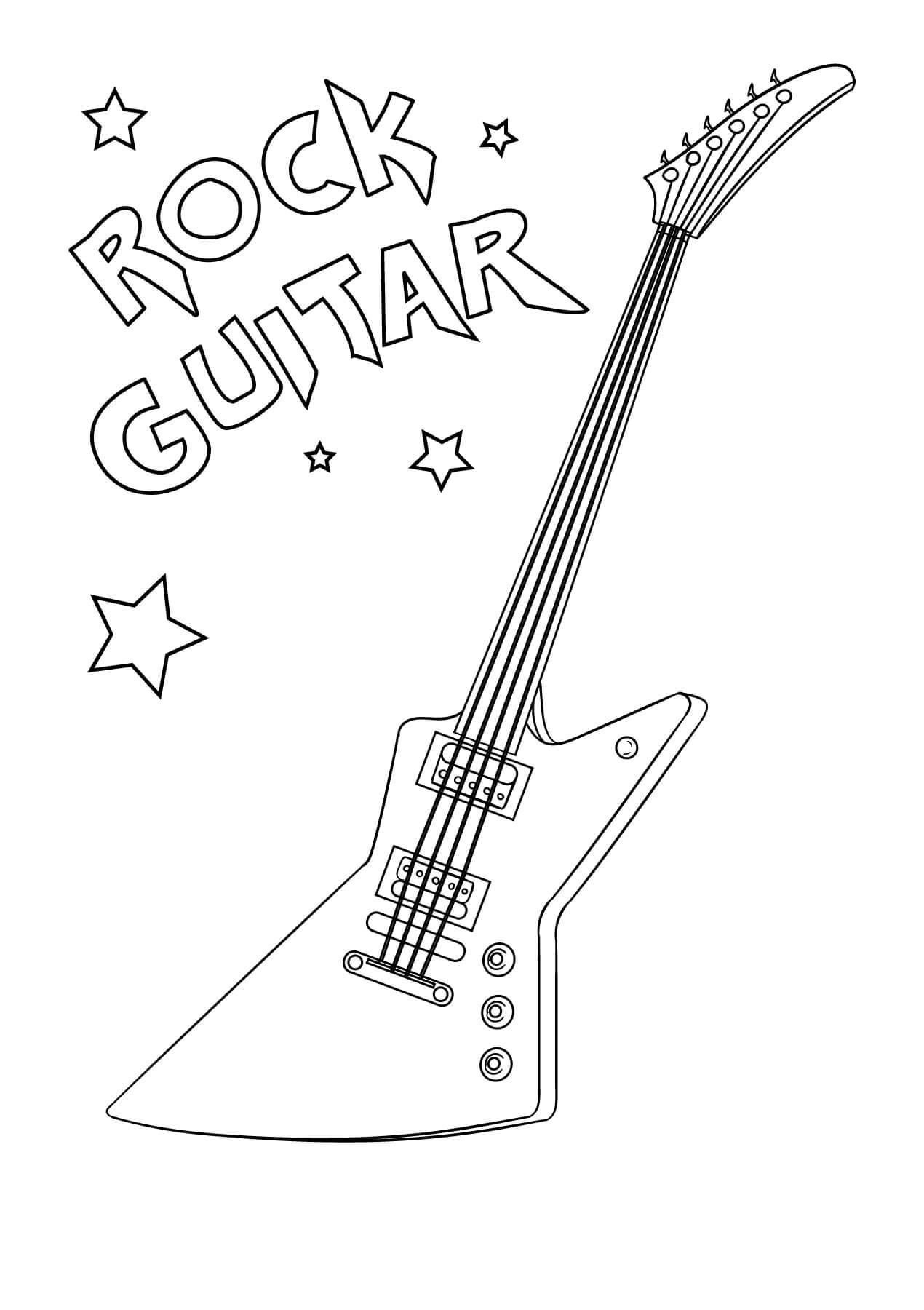 Yksinkertainen rock-kitara Värityskuva