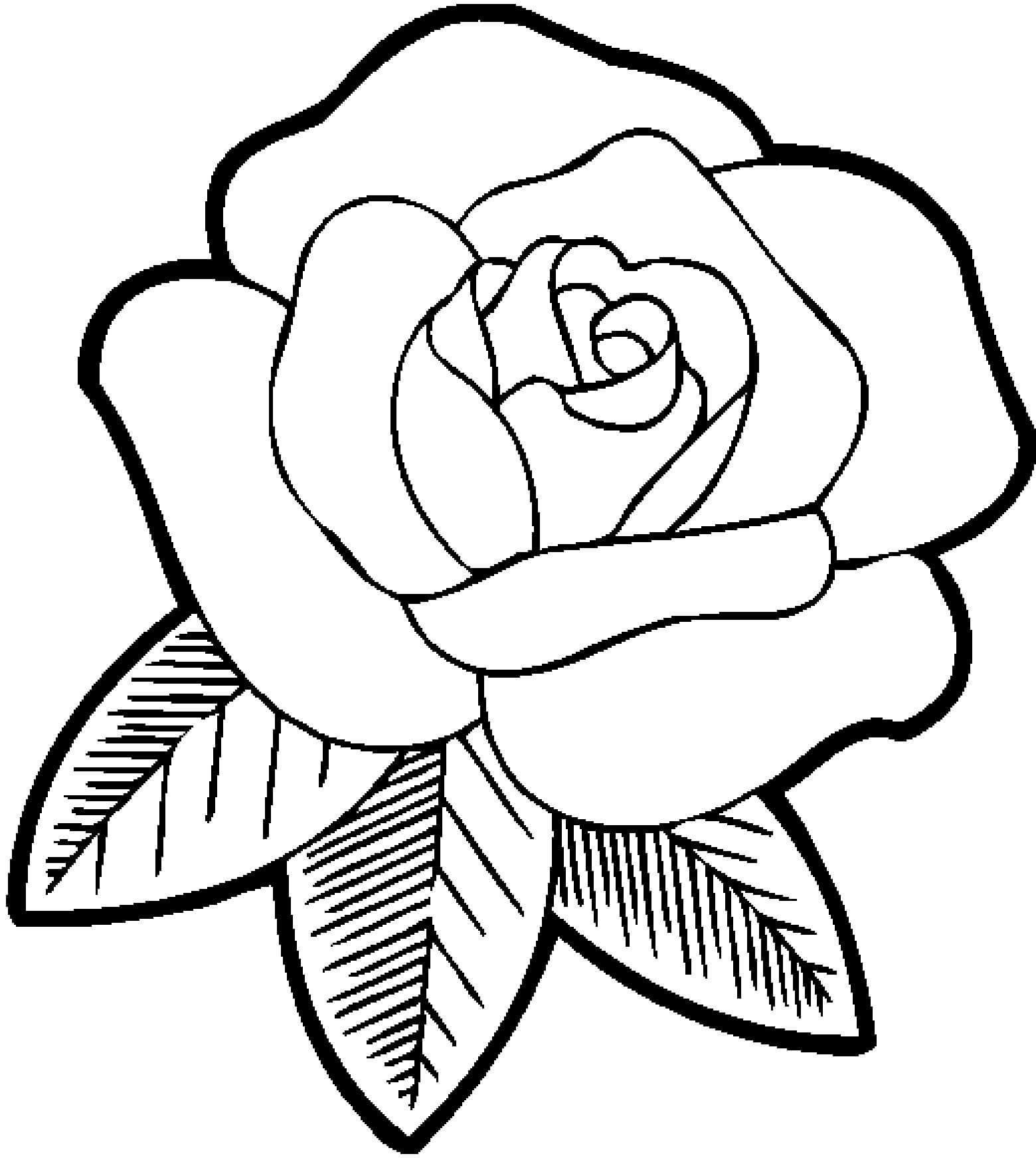 Yksinkertainen ruusu Värityskuva