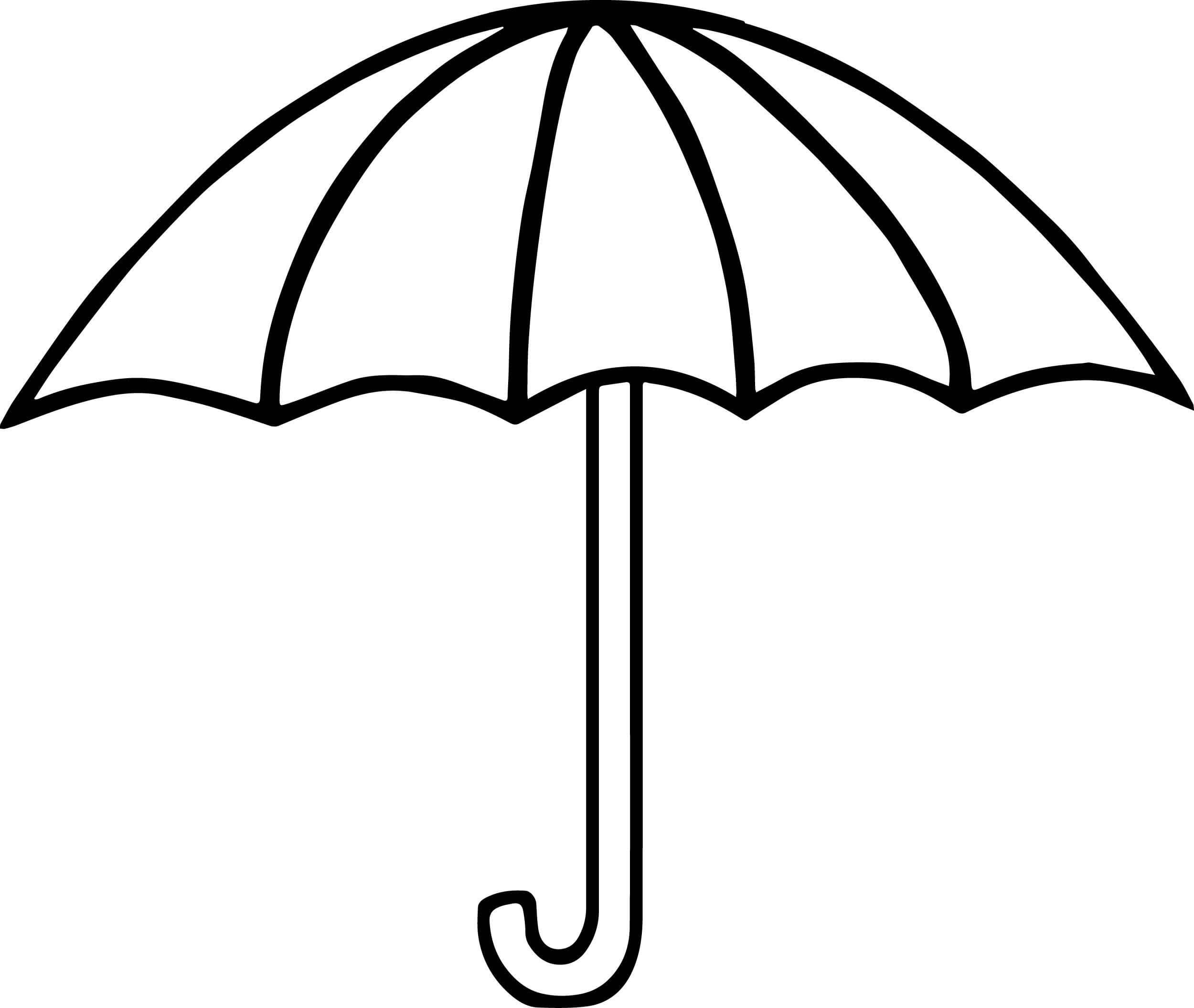 Yksinkertainen sateenvarjo Värityskuva