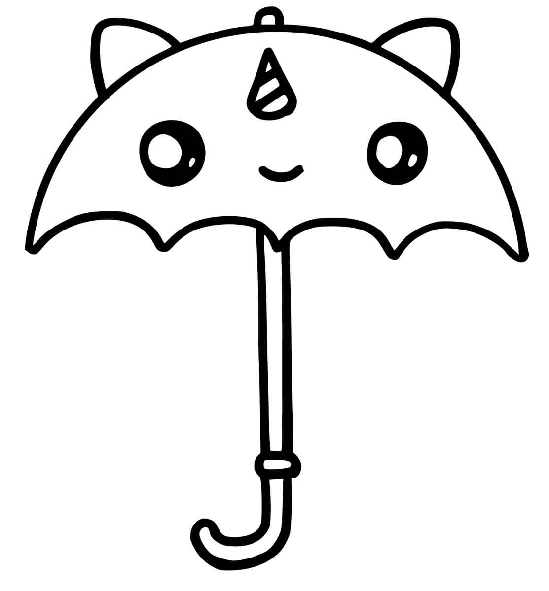 Yksisarvinen sateenvarjo Värityskuva