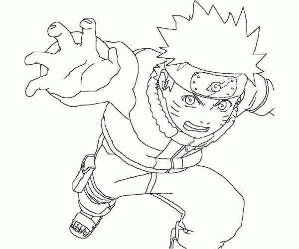 Naruton korkea ja nopea hyppy Värityskuva