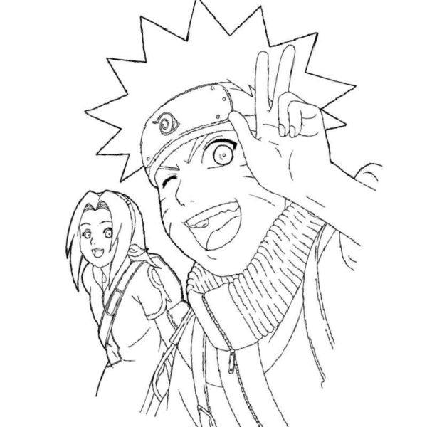 Sakura Haruno and Naruto Värityskuva