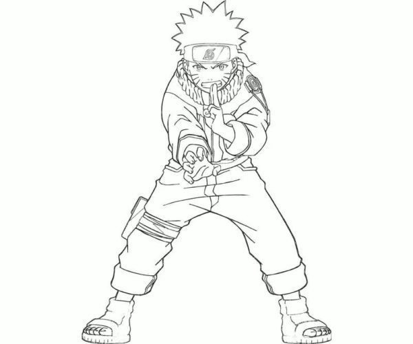 Vahvin ninja on Kakashi ja hänen ystävänsä Naruto. Värityskuva