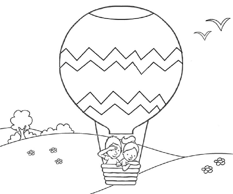 Kuumailmapallo coloring page