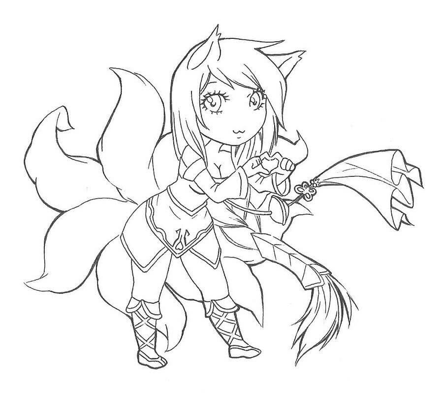 Chibi Ahri Värityskuva