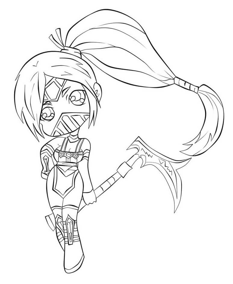 Chibi Akali Värityskuva