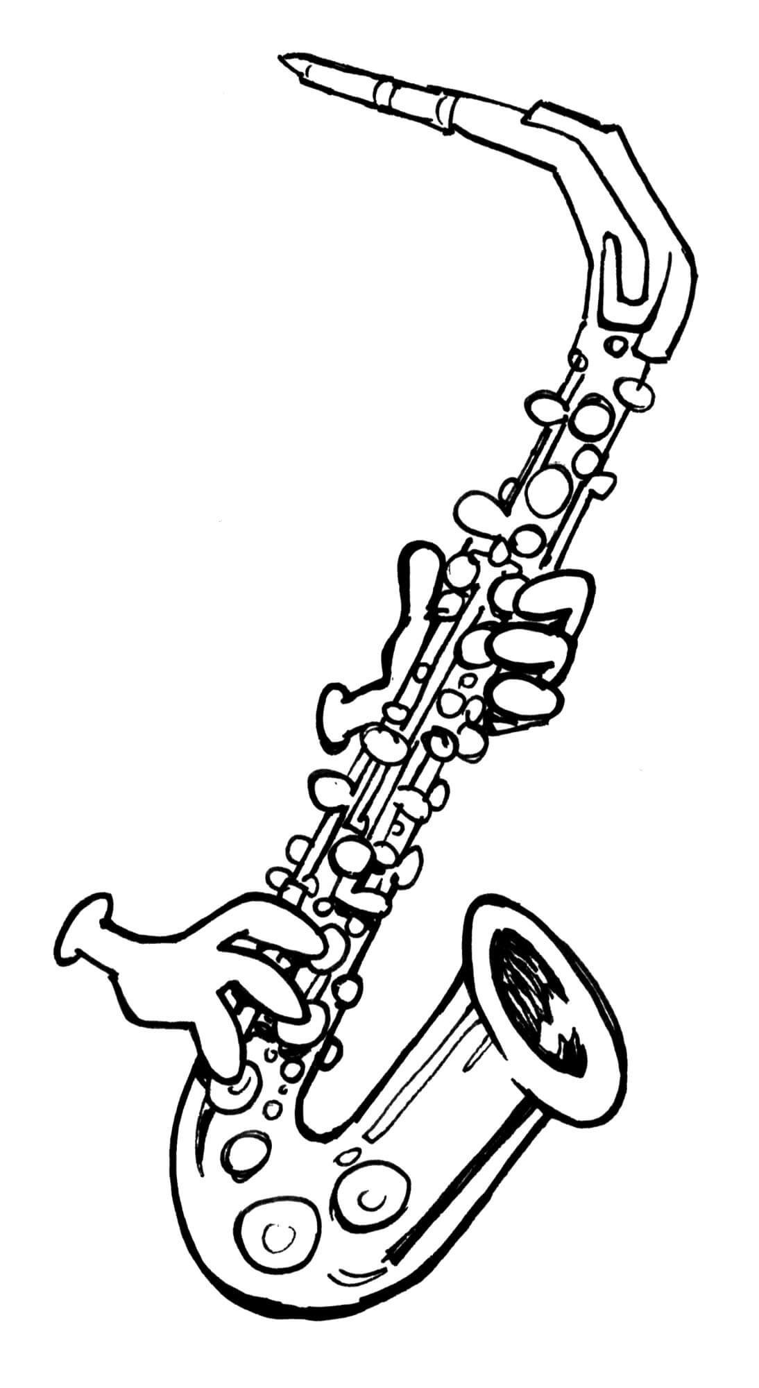 Ilmainen saksofoni Värityskuva
