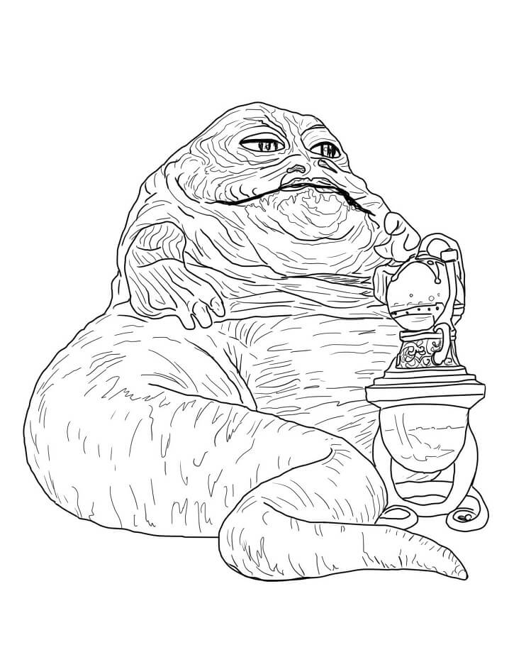 Jabba the Hutt sisään Tähtien sota Värityskuva